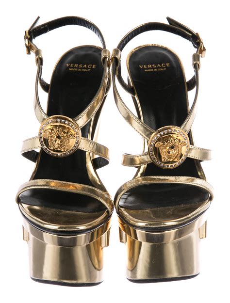 versace medusa trim gold dream snakers|versace medusa platform sandals.